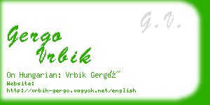 gergo vrbik business card